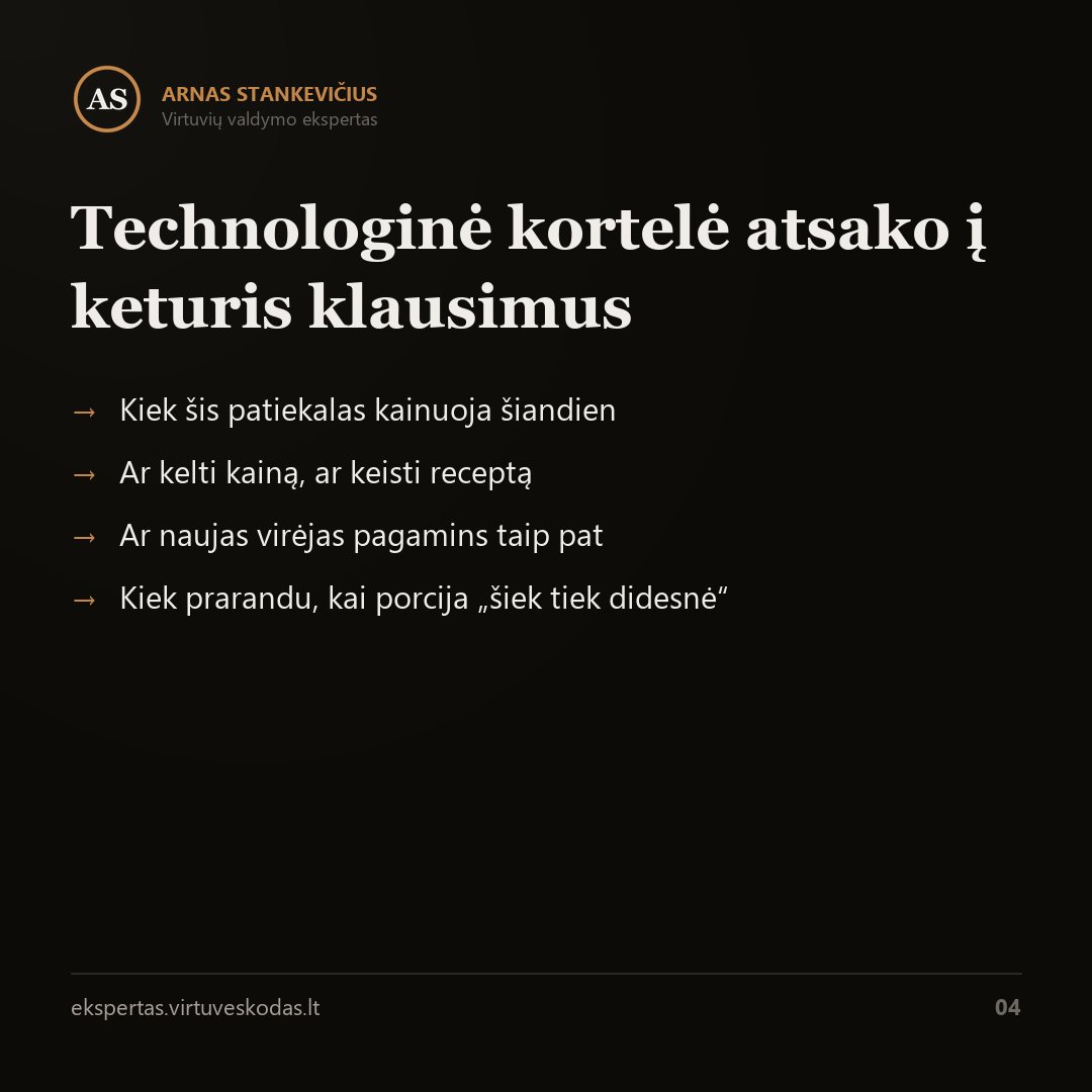 Technologinė kortelė nėra popierius VMVT — svarbiausias skaičius